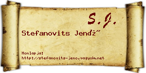 Stefanovits Jenő névjegykártya