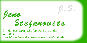 jeno stefanovits business card